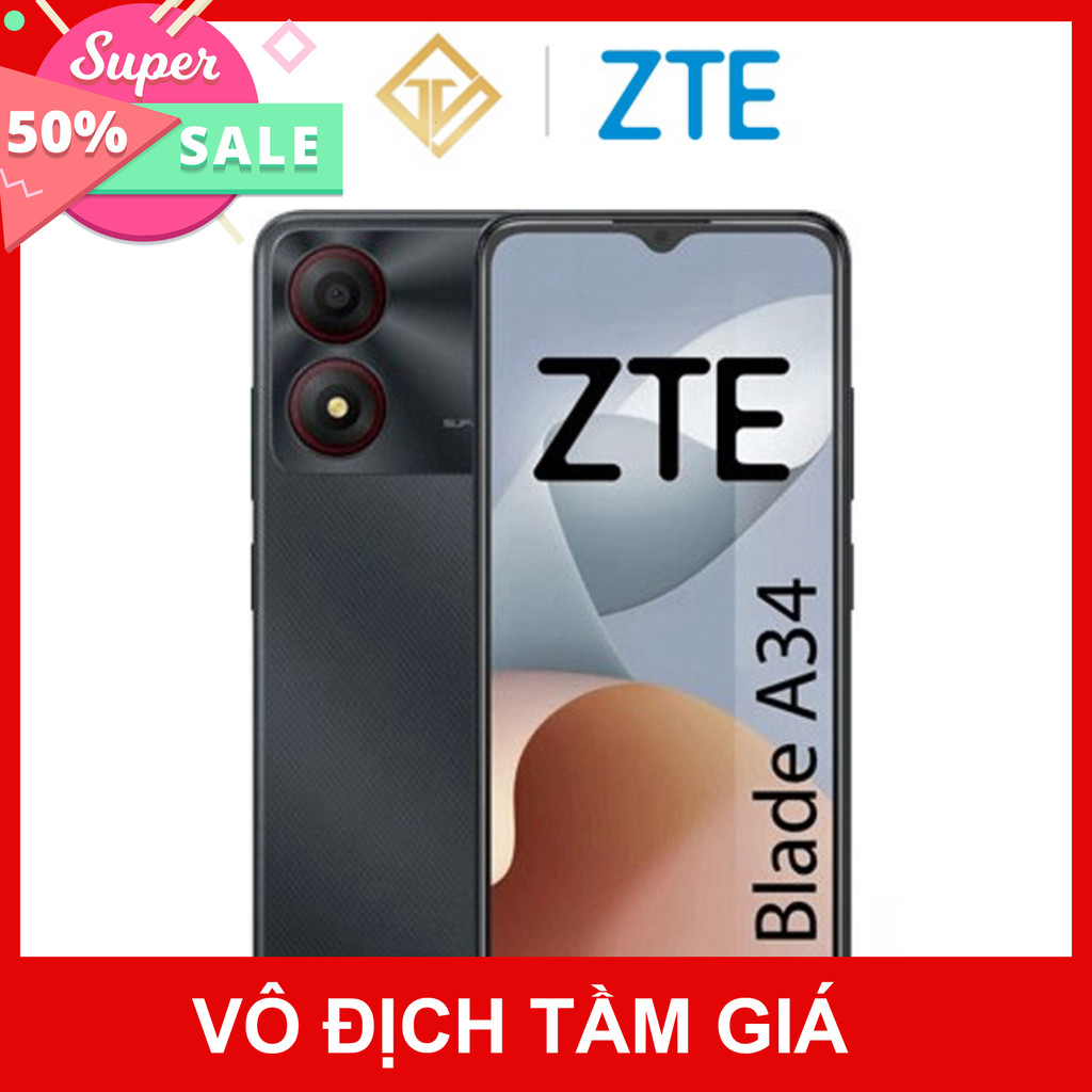 Điện thoại ZTE Blade A34 4GB/64GB ,Pin 5000mAh - Hàng chính hãng