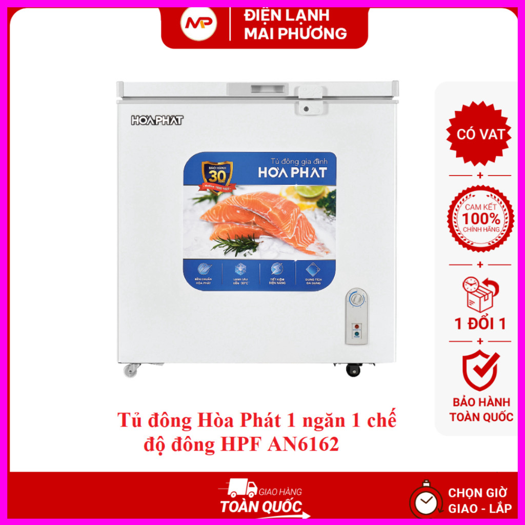 - Tủ Đông Hòa Phát 162 Lít AN6162 Bán Sỉ - Bảo Hành 24 Tháng Toàn Quốc .