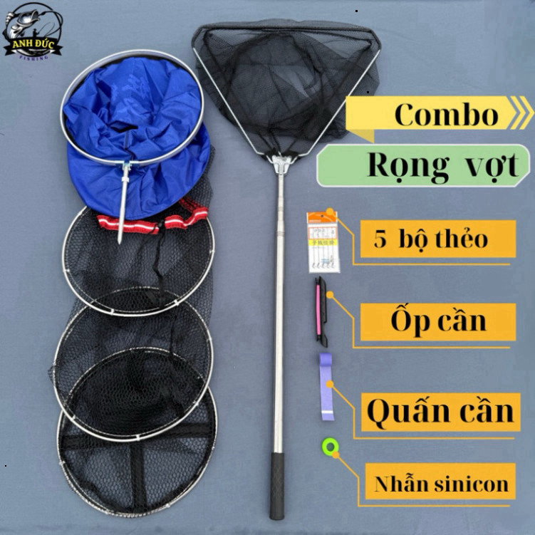 Combo vợt innox 2m1 hàng loại 1 và rọng đựng cá song ngư giá rẻ vợt innox 2m1 câu đơn đài khggr kigg