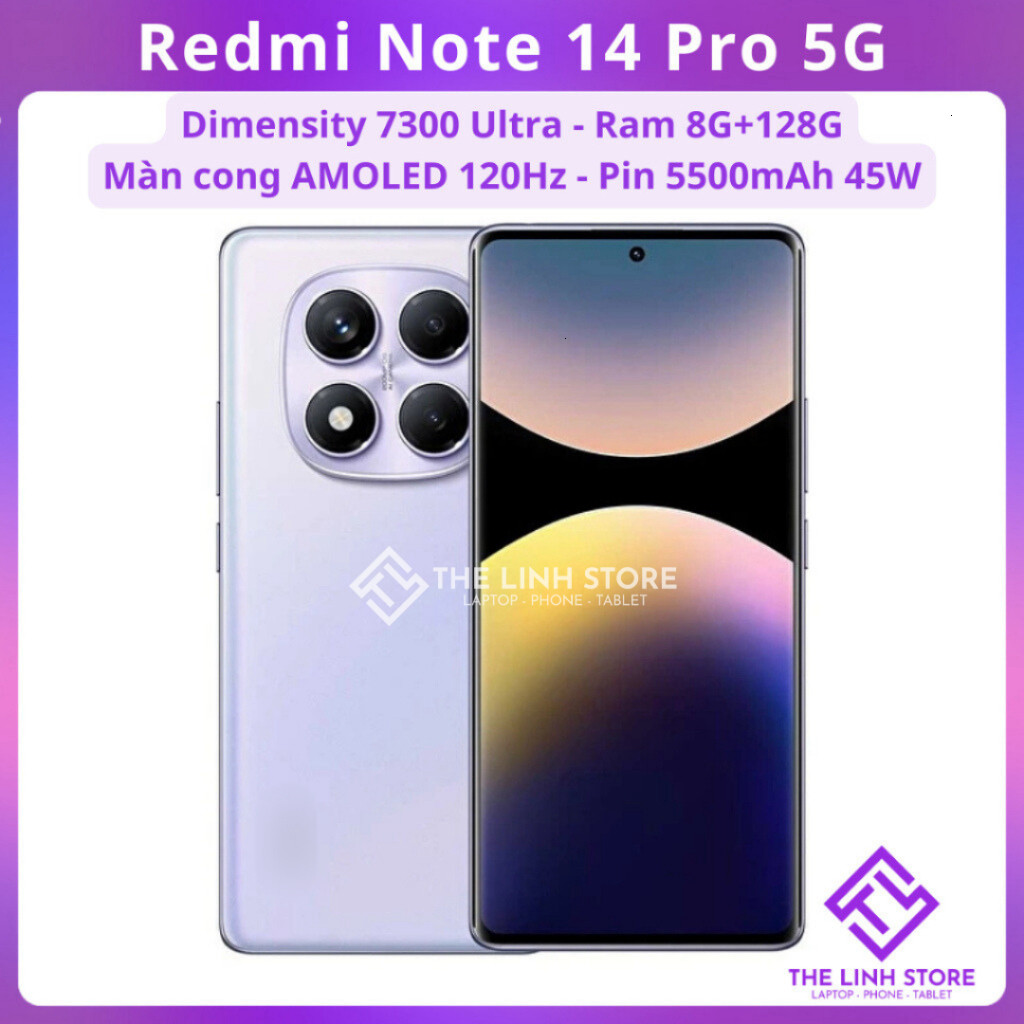 Điện thoại Xiaomi Redmi Note 14 Pro 5G (SPX) - Dimensity 7300 Ultra