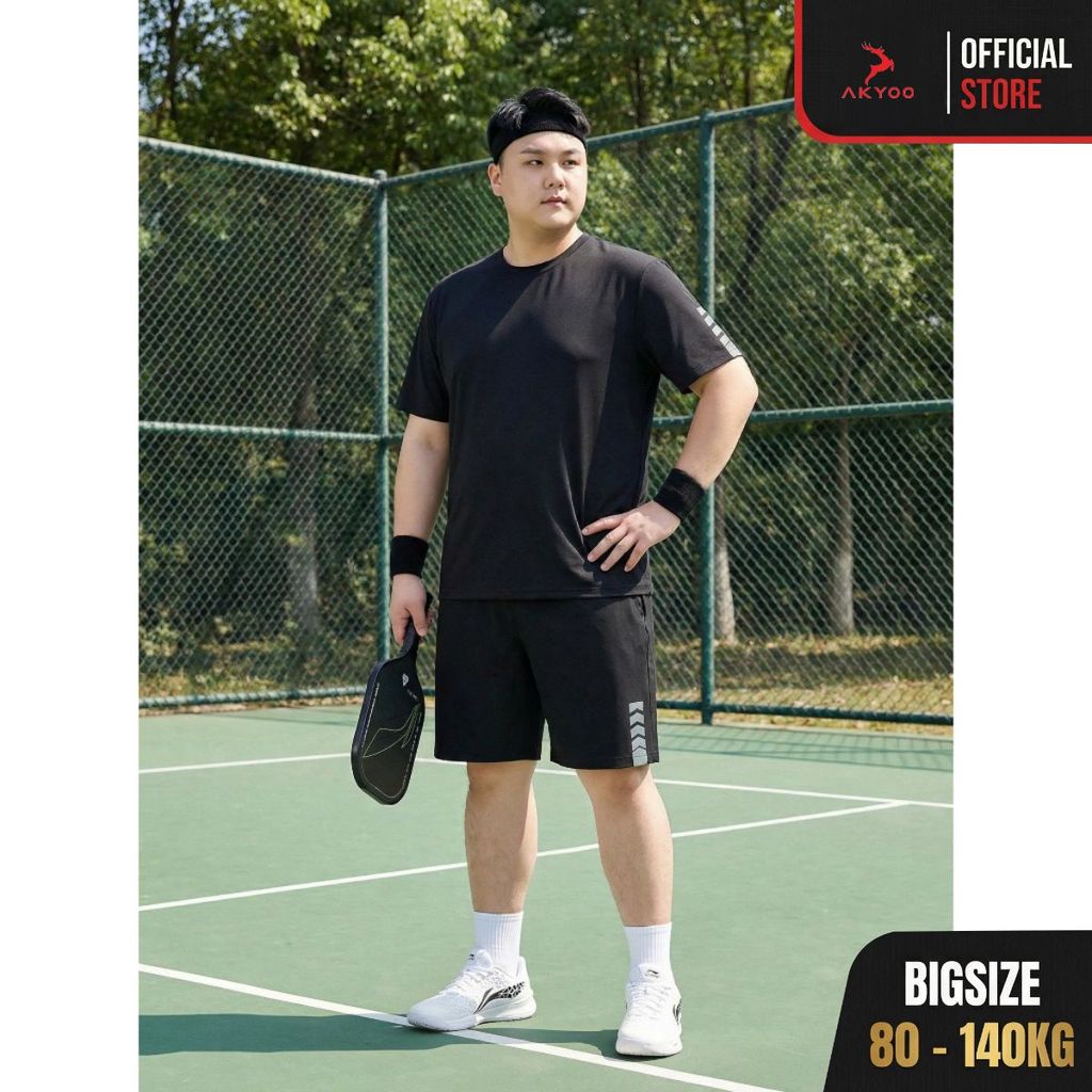 Bộ Thun Nam Bigsize 80-140kg AKYOO Cao Cấp, Chất Liệu Cotton Co Giãn, Thoáng Mát, Akyoo Bigsize-  DO