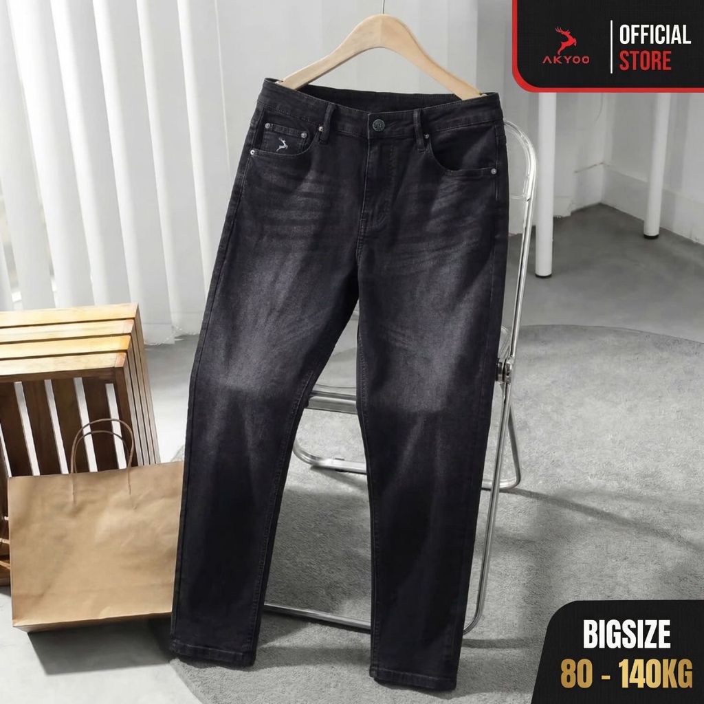 Quần jean big size Akyoo , size từ 80 -140kg - QJ XAM