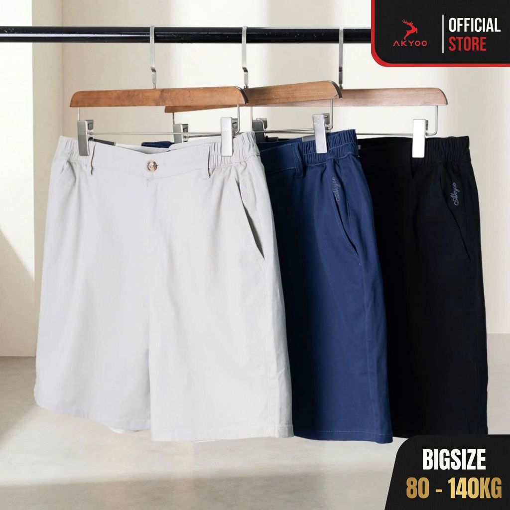 Quần Short Kaki Big size Nam 80-140kg AKYOO - SO KK DEN, XAM, THAN