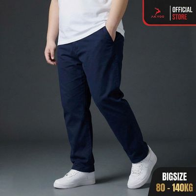 Quần Kaki Bigsize Nam 80-140kg AKYOO Chất Liệu Cotton Co Giãn - KK S DEN - S THAN