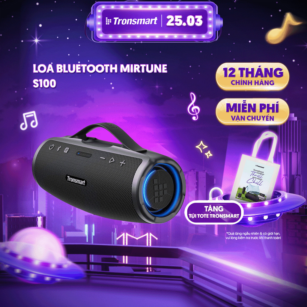 Loa Bluetooth Tronsmart MIRTUNE S100 | Công Suất 50W | Chơi Nhạc Đến 20h | Công nghệ SoundPulse  | Bảo Hành 12 Tháng