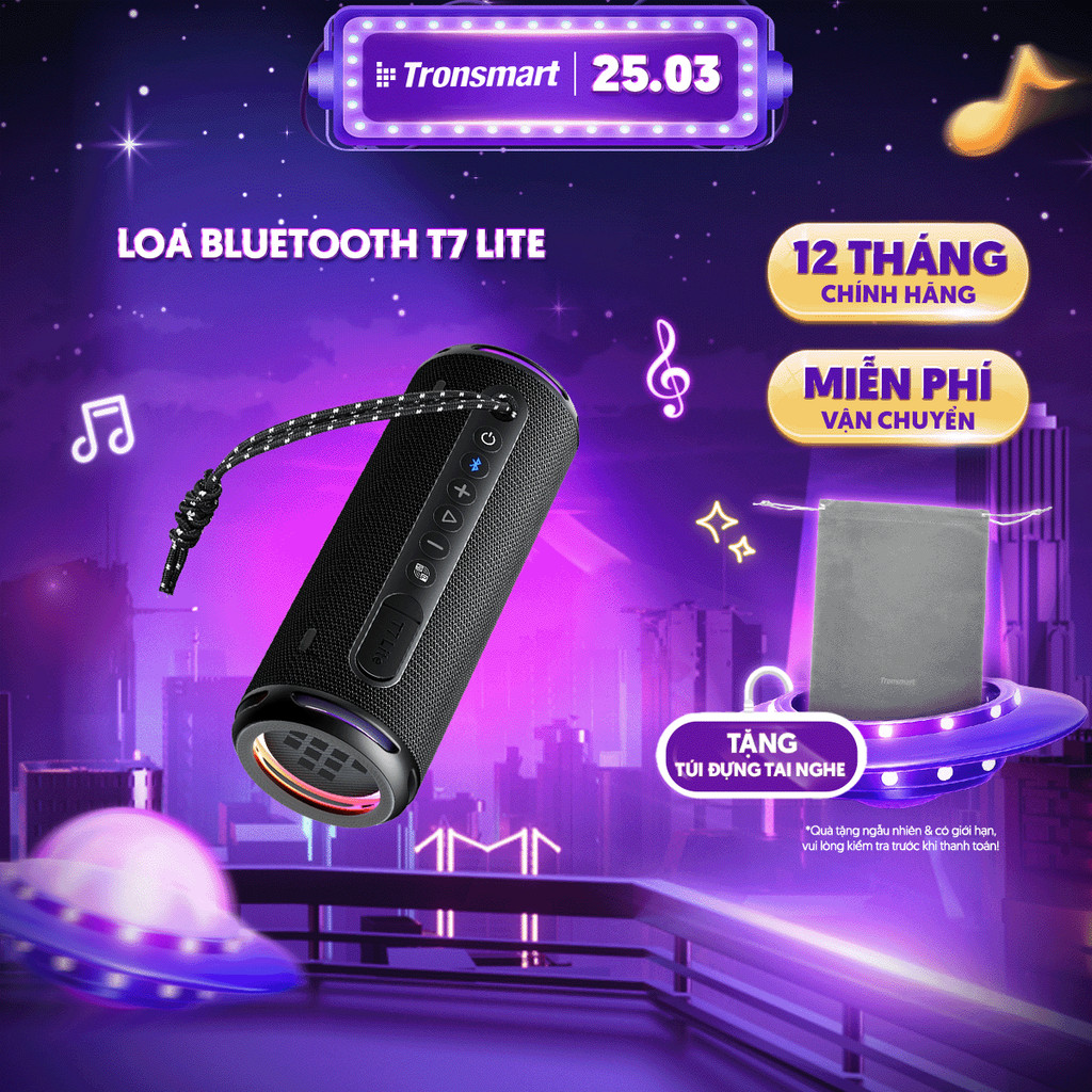 Loa Bluetooth Tronsmart T7 LITE/ T7 | Công Suất 24W/30W | Chơi Nhạc Đến 24h |  Kháng Nước IPX7 | Bảo