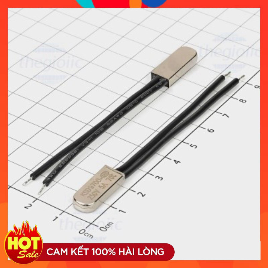 [3 Cái]- KSD9700-70NC Cầu Chì Nhiệt, Rơ Le Nhiệt 250VAC 5A 70 Độ C Thường Đóng NC ChipViet Store