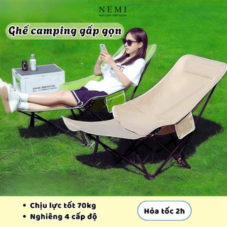 Hàng loại 1-Ghế Camping Gấp Gọn NEMI 4 Nấc Ngả Lưng, Ghế Xếp Thư Giãn Ngủ Trưa Văn Phòng, Dã Ngoại, Bệnh Viện