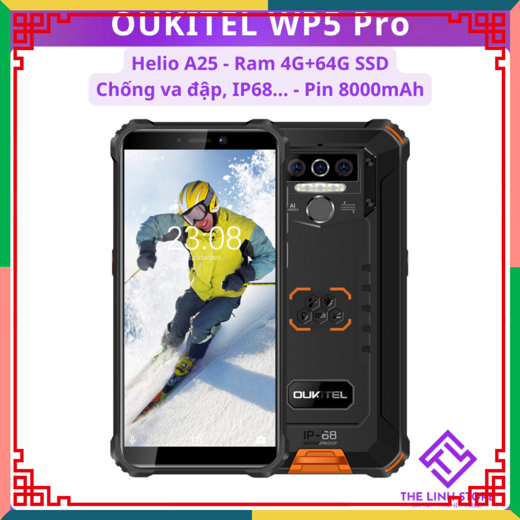 Điện thoại OUKITEL WP5 Pro pin 8000mAh - Chống va đập, IP68...