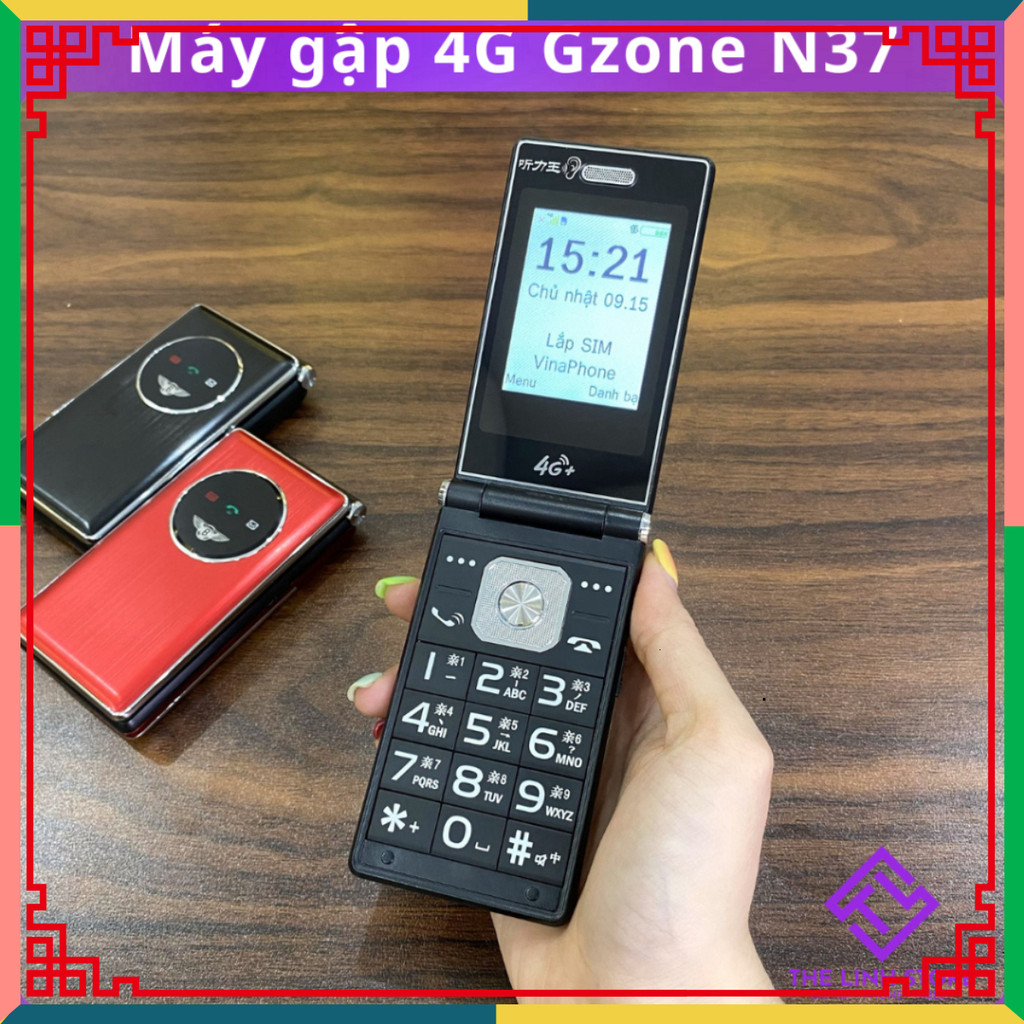 Điện thoại Nắp gập Gzone N37 4G chuẩn - Có đèn pin Vỏ kim loại chắc chắn
