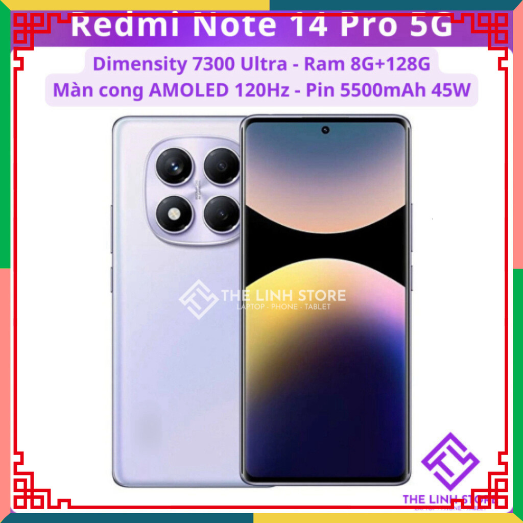 Điện thoại Xiaomi Redmi Note 14 Pro 5G (SPX) - Dimensity 7300 Ultra