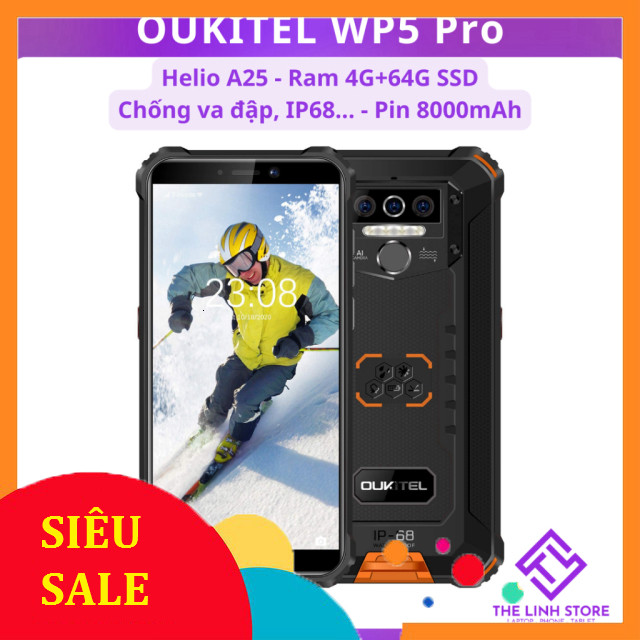 Điện thoại OUKITEL WP5 Pro pin 8000mAh - Chống va đập, IP68...