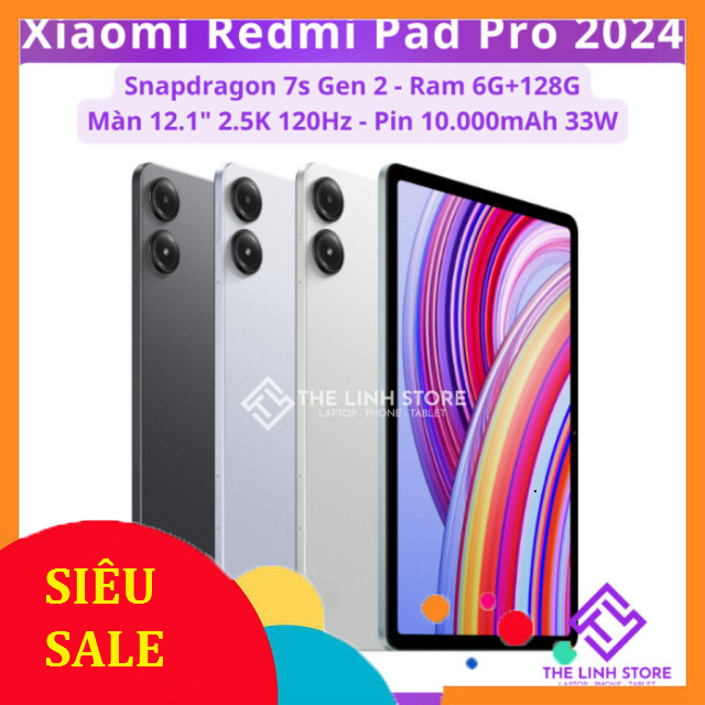 Máy tính bảng Xiaomi Redmi Pad Pro 2024 màn 12.1 inch 120Hz - Snapdragon 7s Gen 2