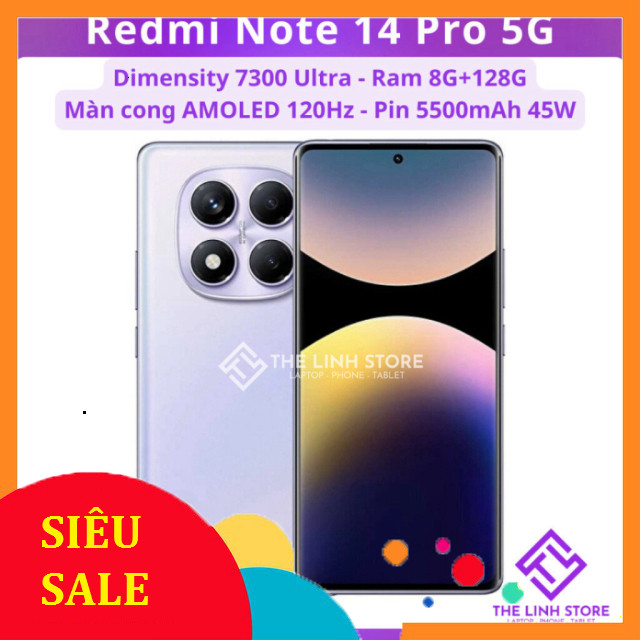 Điện thoại Xiaomi Redmi Note 14 Pro 5G (SPX) - Dimensity 7300 Ultra