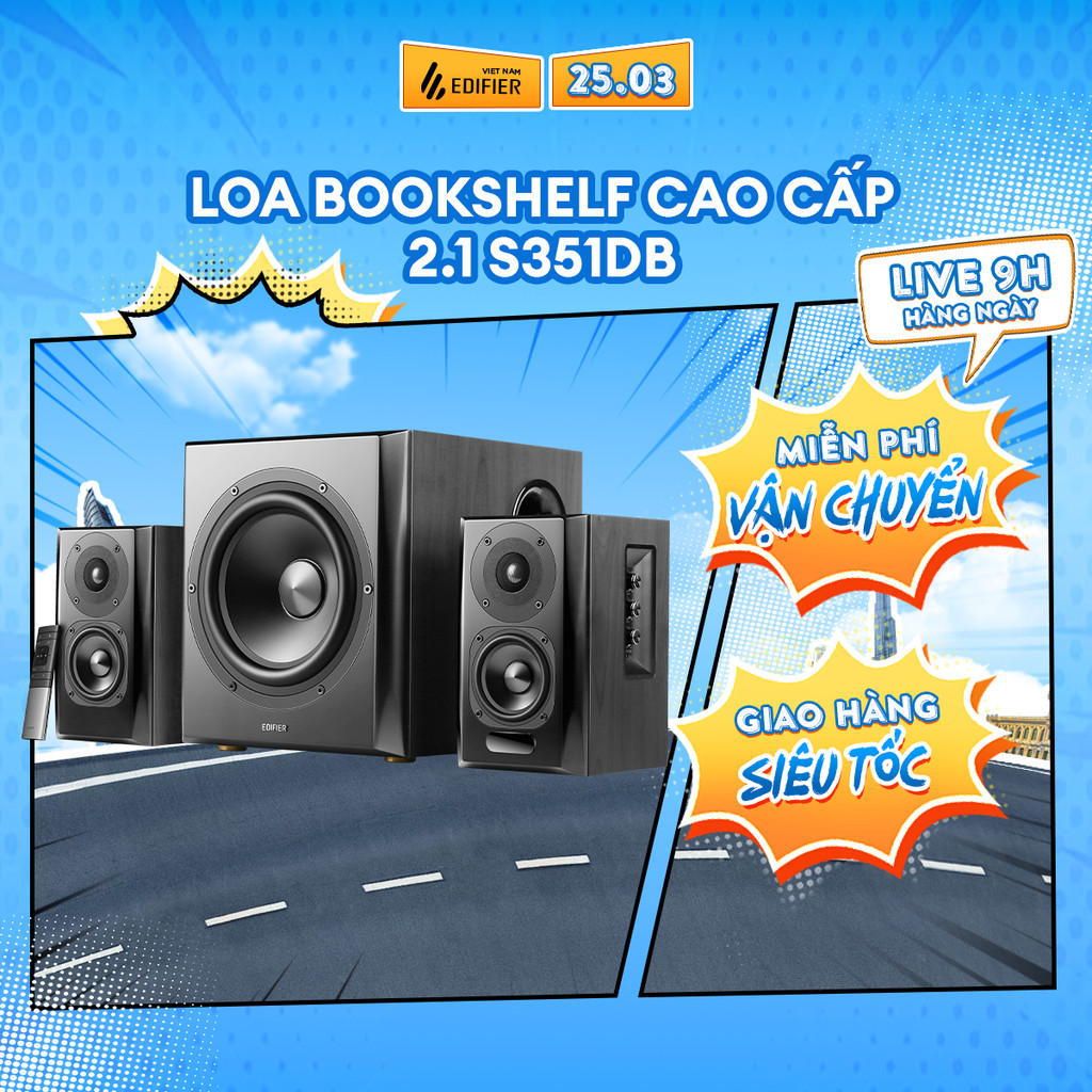 Bộ loa không dây Bluetooth EDIFIER 2.1 S350DB/S351DB | Công suất 150W |  Qualcomm® aptX™ HD | Bảo hà