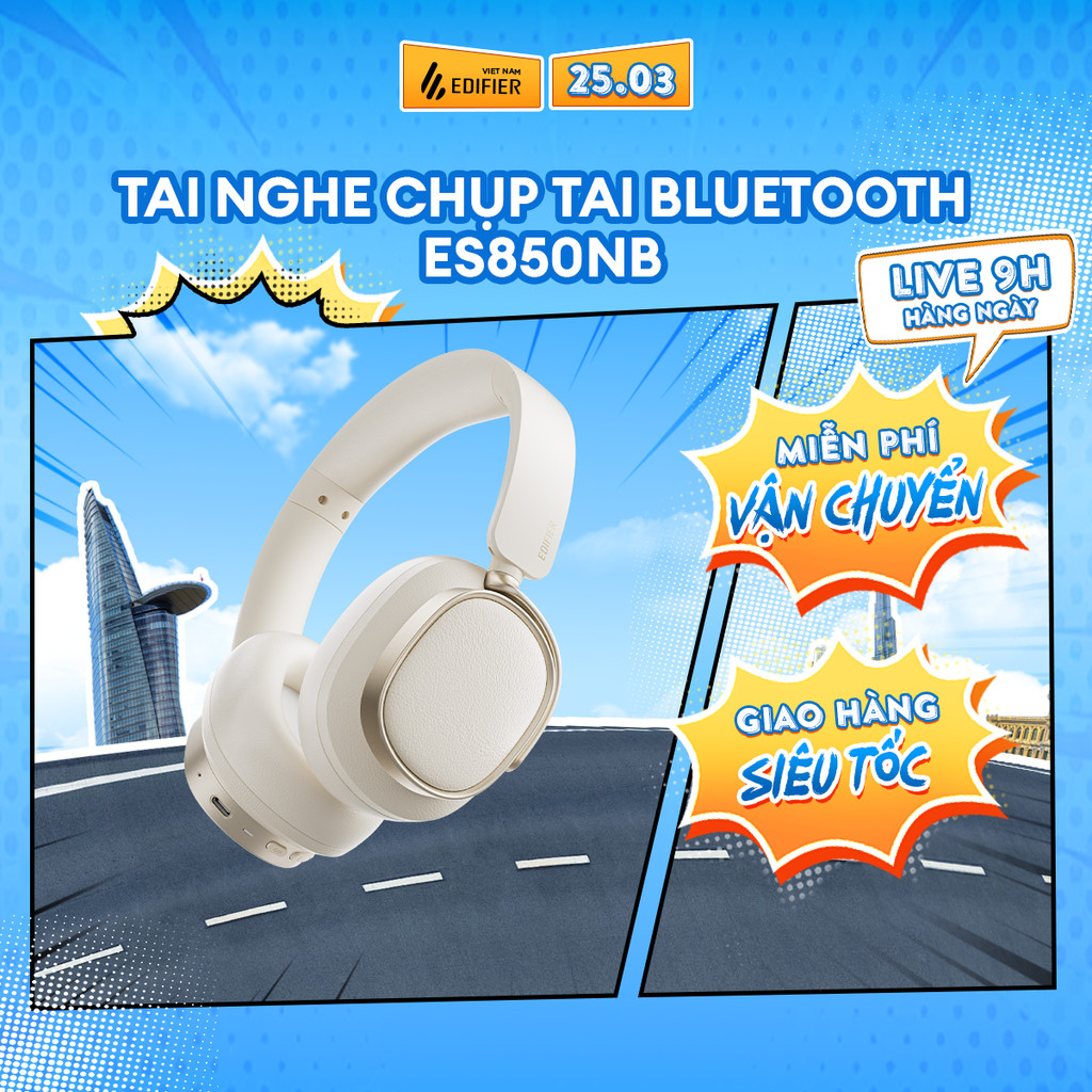 Tai Nghe Bluetooth Chụp Tai Không Dây EDIFIER ES850NB - Chế Độ Chống Ồn - Thoải Mái Chơi Nhạc Đến 92