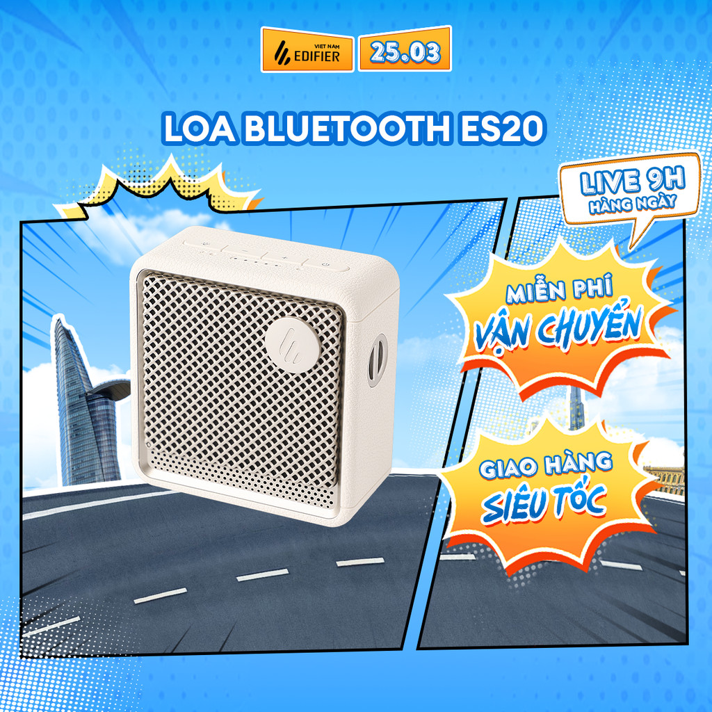 Loa Bluetooth Mini Di Động EDIFIER ES20 - Công Suất 6W - Chơi Nhạc Đến 12H - Tích Hợp LED - 15 Tháng
