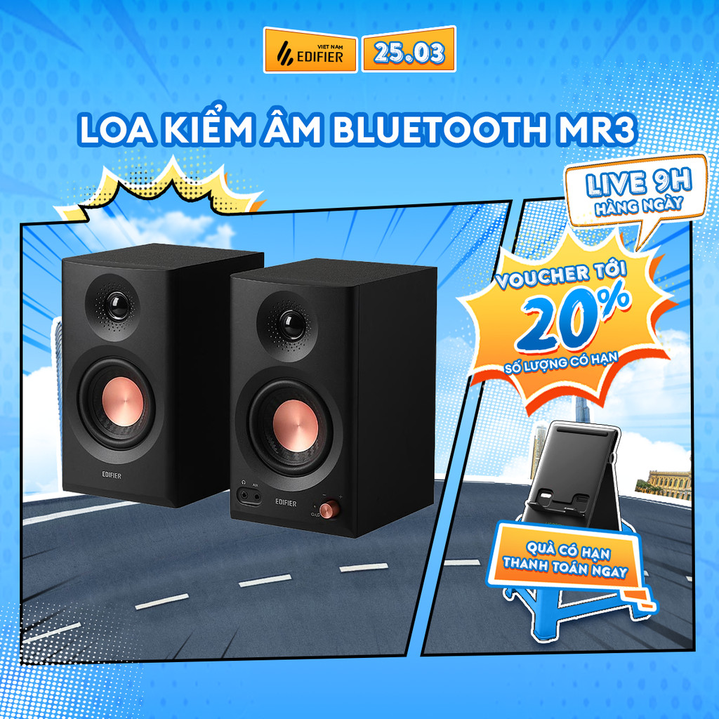 Loa Bluetooth Kiểm Âm Chuẩn Studio EDIFIER MR3/MR5 - Công suất 36W - Tích Hợp Chế Độ Nghe Nhạc - 15 