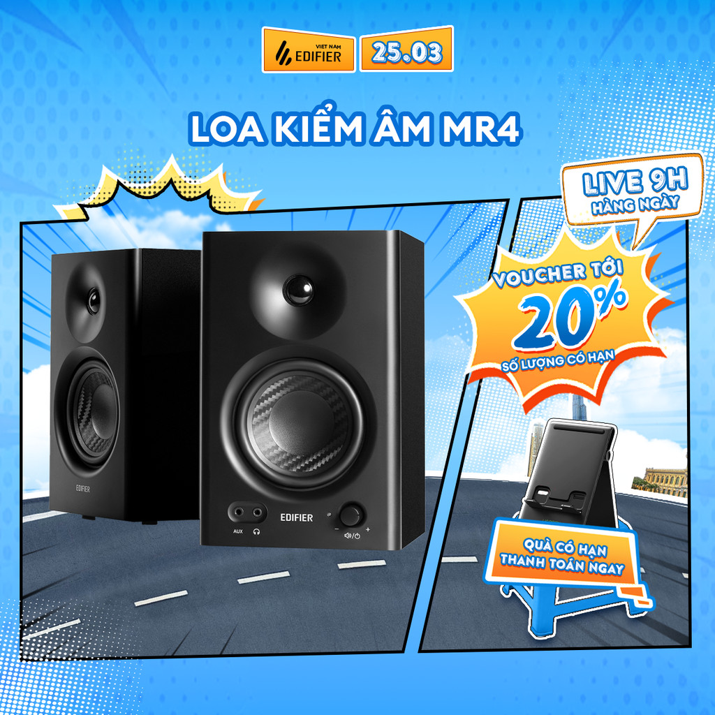 Loa Kiểm Âm Chuẩn Studio EDIFIER MR4/MR3/MR5 42W - Công nghệ DSP/ADC Cho Âm Cao Chi Tiết - Chế Độ Ké