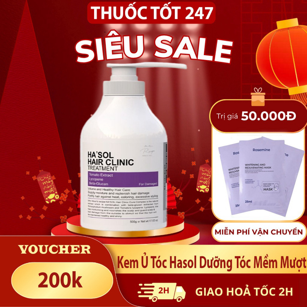 Kem Ủ Tóc Hasol Hair Clinic Treatment Phục Hồi Hư Tổn Và Giảm Gãy Rụng, Dưỡng Tóc Mềm Mượt, Chắc Kho