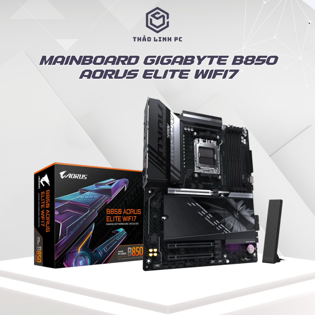 Mainboard GIGABYTE B850 AORUS ELITE AX WIFI 7 Chính Hãng | ATX | Trắng + Đen | New 100%