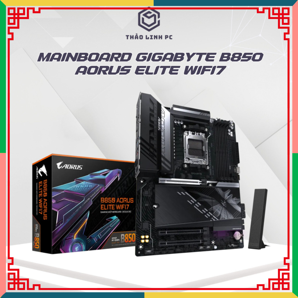 Mainboard GIGABYTE B850 AORUS ELITE AX WIFI 7 Chính Hãng | ATX | Trắng + Đen | New 100%