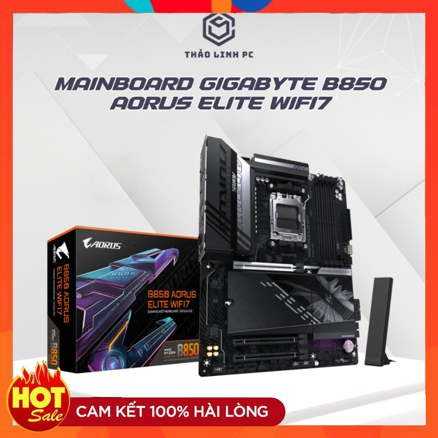 Mainboard GIGABYTE B850 AORUS ELITE AX WIFI 7 Chính Hãng | ATX | Trắng + Đen | New 100%