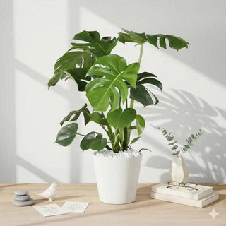Cây Trầu Bà Nam Mỹ (Monstera), chiều cao 50cm trang trí nội thất, cảnh quan sân vườn