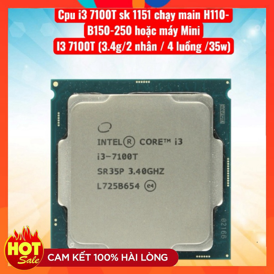 Cpu Intel core i3 7100T-i3 7100 thế hệ 7 sk 1151 chay  main H110-B150-250 hoặc máy mini pc