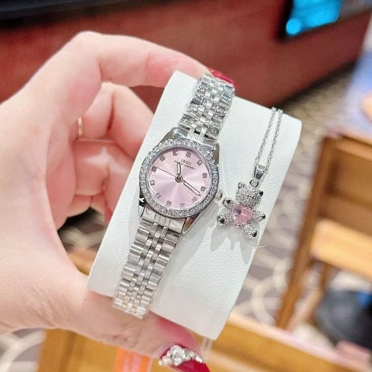 [Sẵn] Đồng hồ IBSO size 26mm Size Mini viền đính đá tặng dụng cụ tháo mắt tặng pin đi kèm IBSO 1291