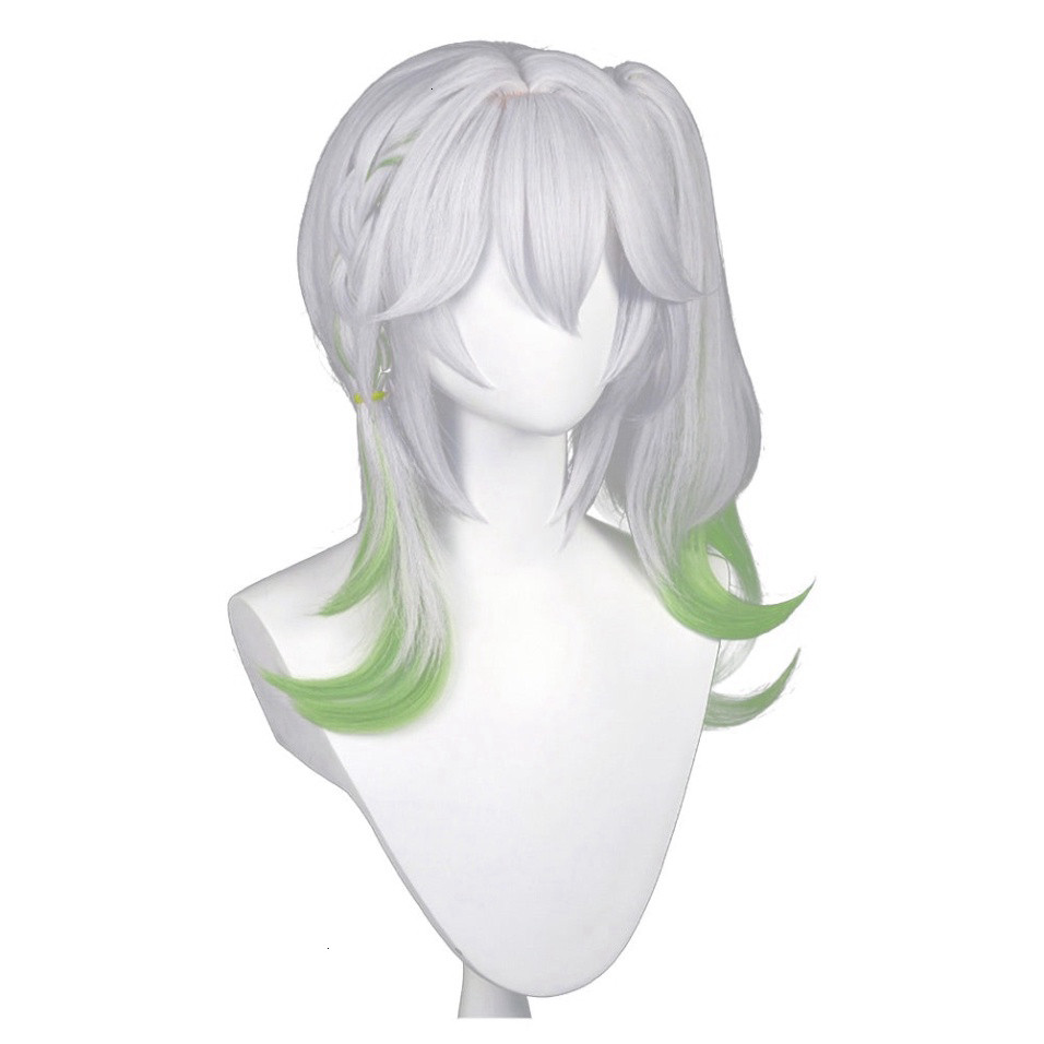 [Sẵn] Wig/tóc giả Nahida Kusanali - Genshin Impact màu trắng xanh [Miu Cosplay 01]
