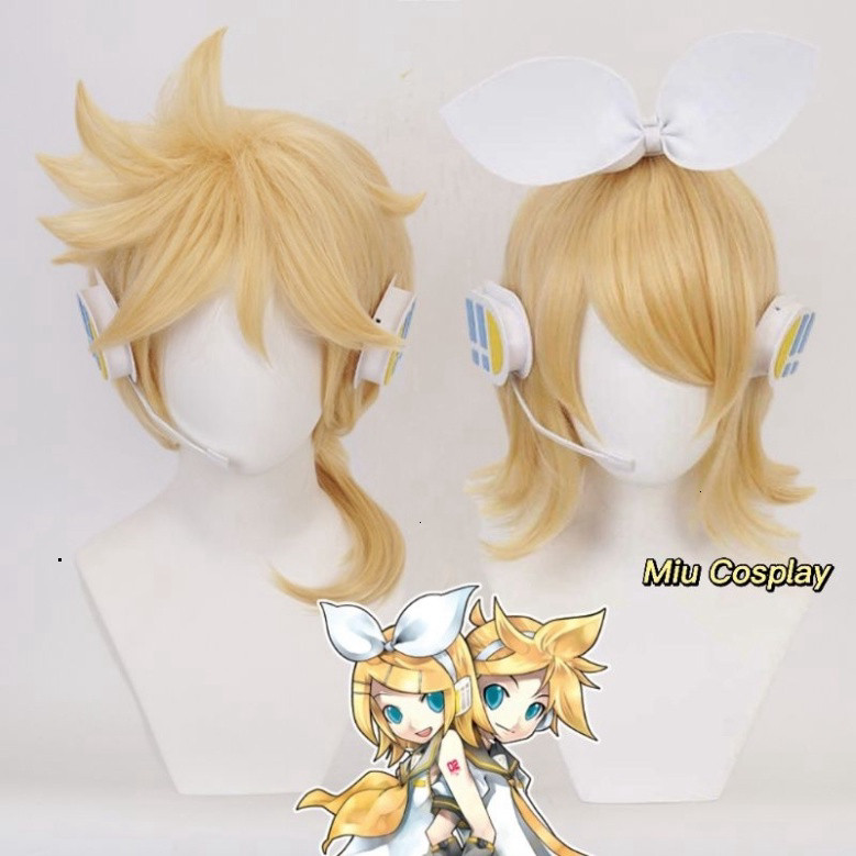 [Sẵn] Wig/tóc giả cosplay Kagamine Rin và Len màu vàng tươi - Voicaloid [Miu Cosplay 01]