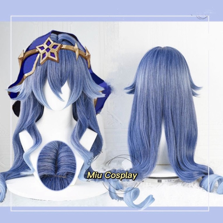 [Sẵn] Wig/Tóc giả cosplay Layla - Genshin Impact màu xanh [Miu Cosplay 01]