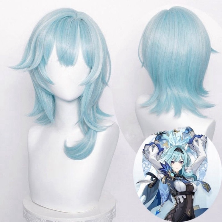 [Sẵn] Wig/Tóc giả cosplay Eula - Genshin Impact màu xanh da trời [Miu Cosplay 01]