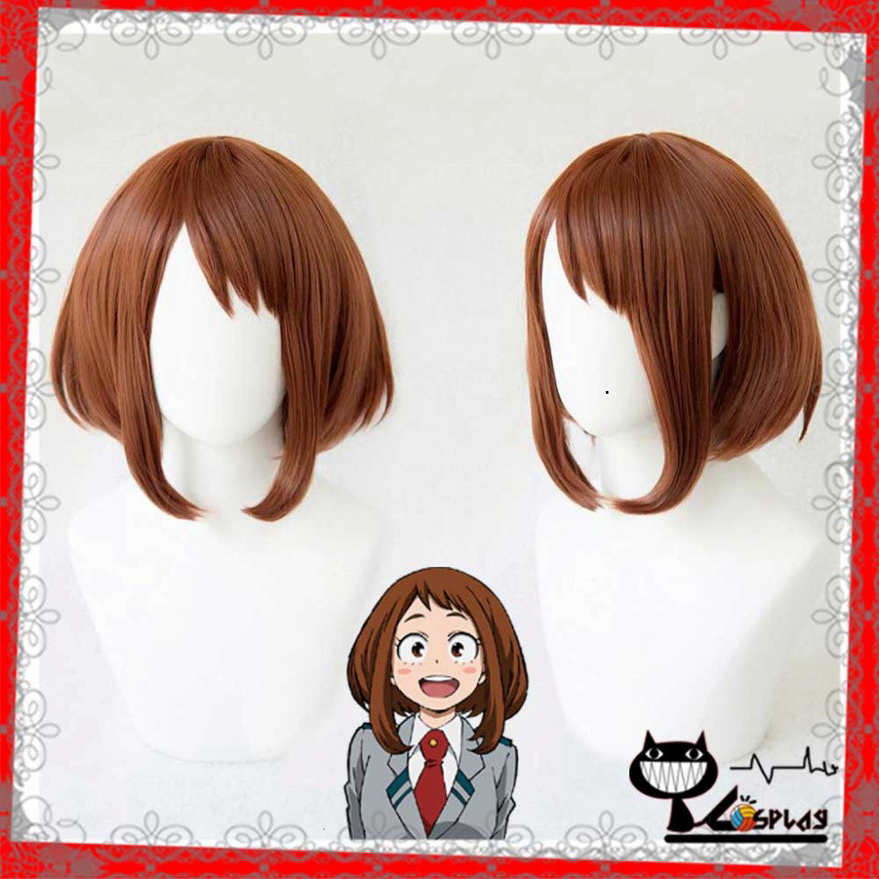 [Sẵn] Wig/tóc giả Uraraka Ochako (Ochaco) - Học viện anh hùng: Boku no Hero màu nâu [Miu Cosplay 01]