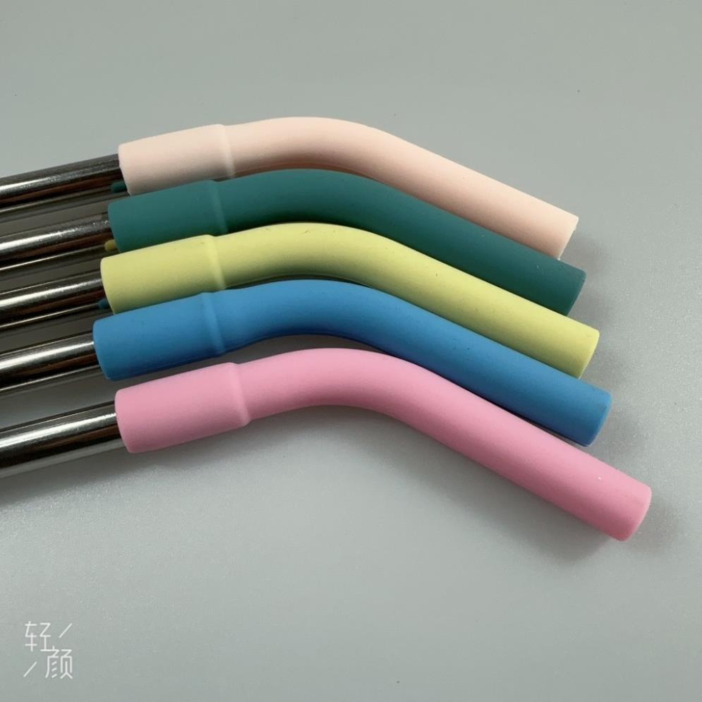 Ống hút inox 8mm Dài 28cm loại ống hút thẳng, Có Đầu Giữ Nút Bịt, Gắn Đầu Hút Silicon