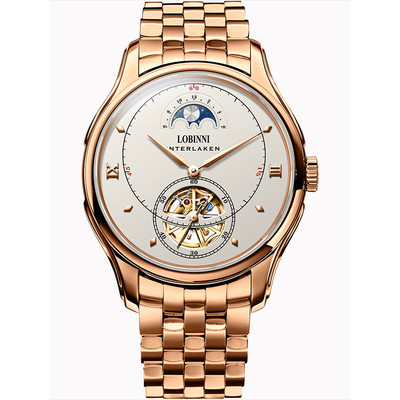 Đồng hồ nam chính hãng Lobinni LB13023G-T1 Kính sapphire,chống xước,Chống nước,BH 24 tháng,Máy cơ (Automatic ,dây da nâu