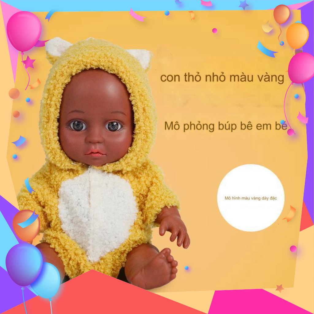 Búp Bê Thân Nhựa Nathaniel Mặt Mếu Da Màu 25 cm 10 inch Reborn Vynil Doll PVN6653