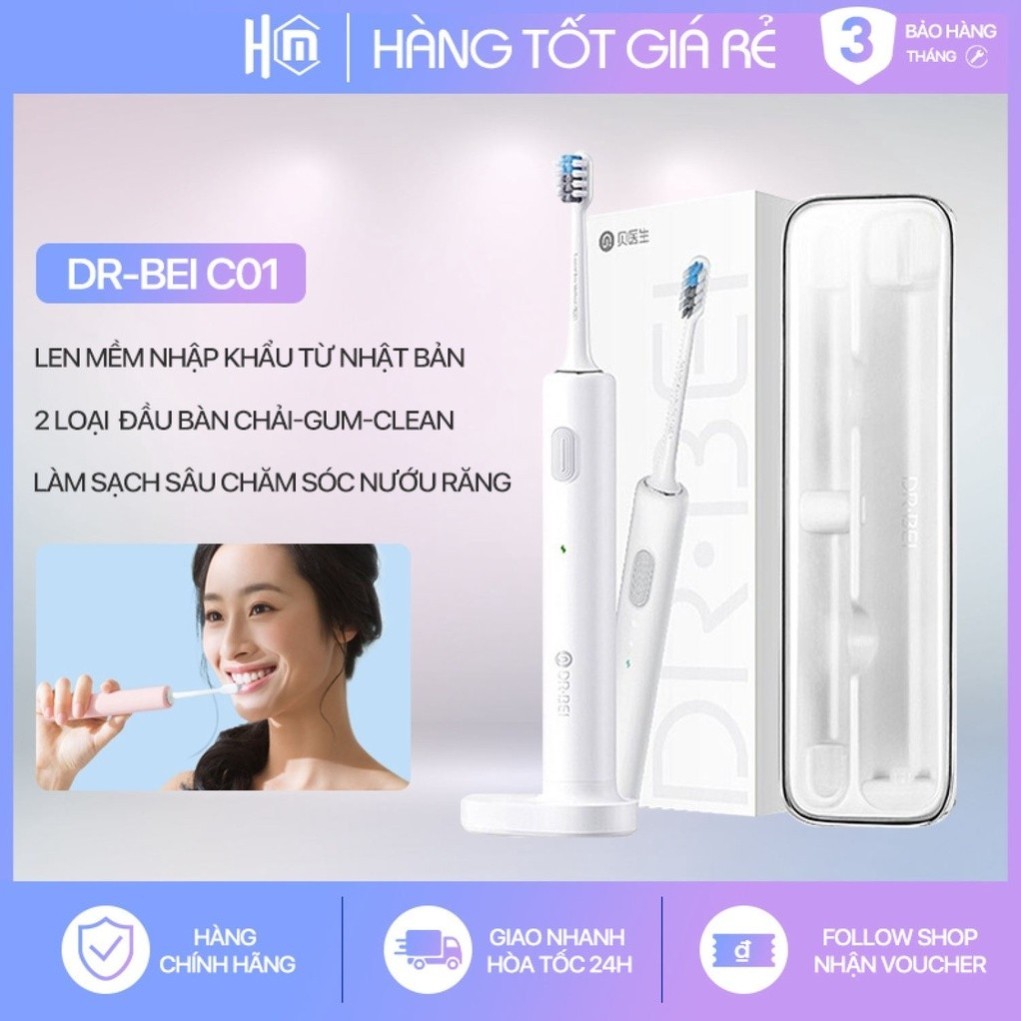 DR-BEI Sonic BET-C01 Bàn Chải Đánh Răng Điện -Tiêu chuẩn chống nước IPX7
