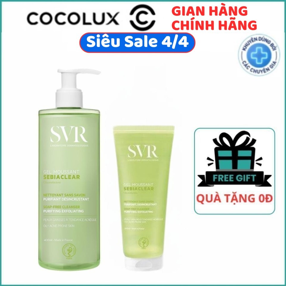 Sữa rửa mặt không có xà phòng,làm sạch,loại bỏ tế bào da chết SVR SEBIACLEAR GELMOUSSANT Watsons Off