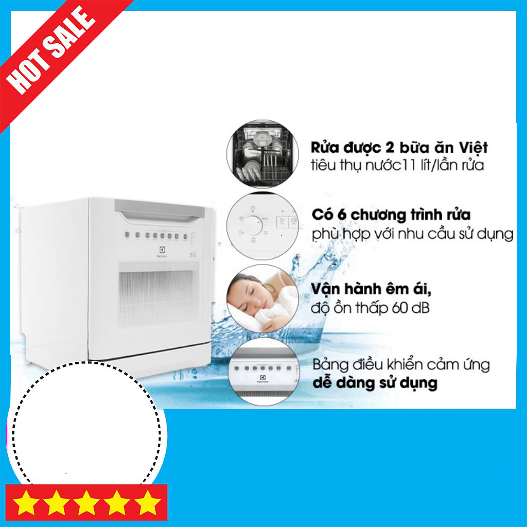 IB shop đặt Máy rửa chén Electrolux 8 Bộ Tích hợp Nước Mới 100% ESF6010BW GIAO TOÀN QUỐC.