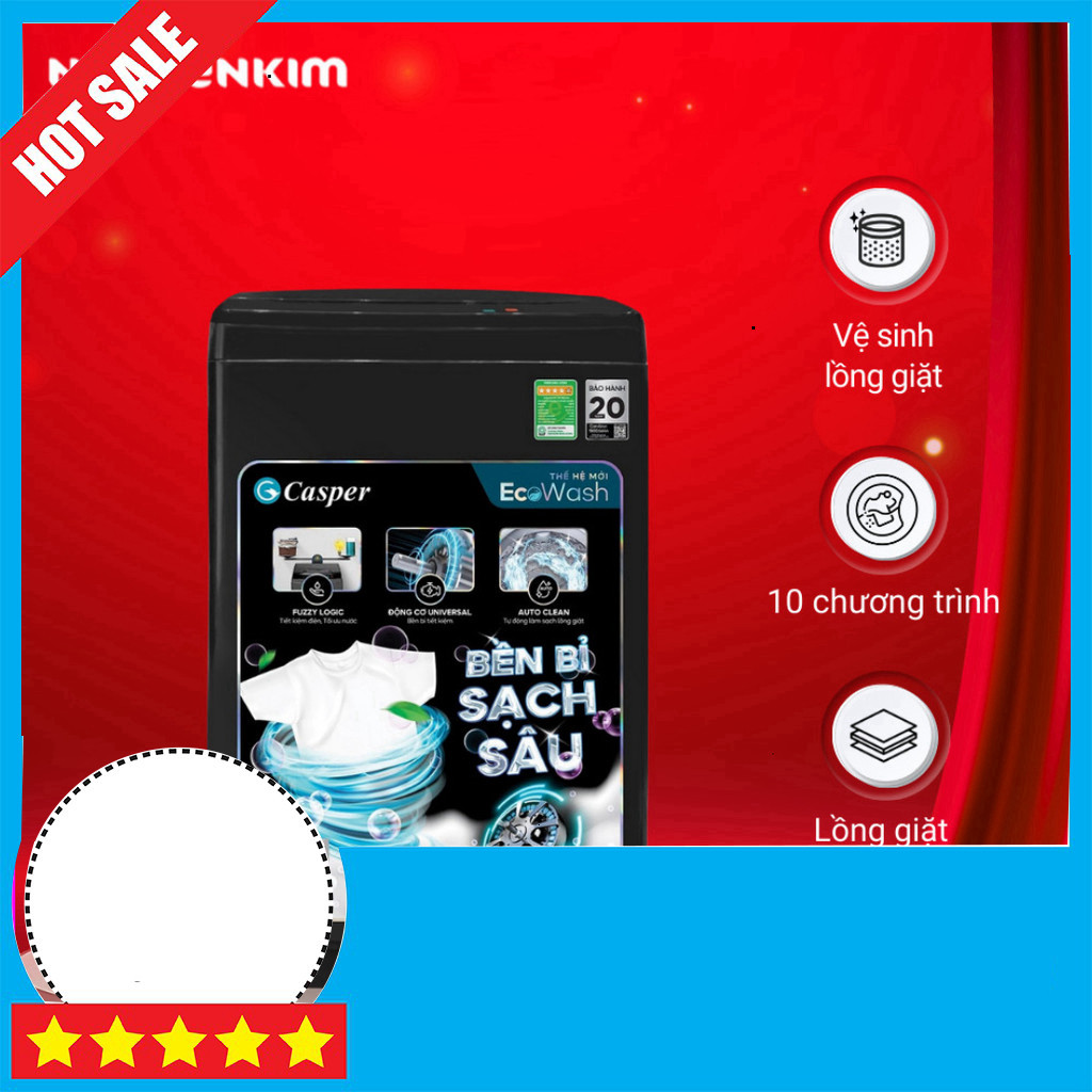 IB shop đặt Máy Giặt Casper 10kg Công Suất Cao Tốc 10kg WT-10NB3 GIAO TOÀN QUỐC.