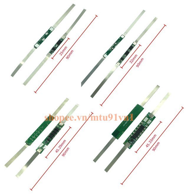 Mạch sạc và bảo vệ pin 1S 3.2V LiFePO4 - Lithium Sắt Photphat - Pin 32650