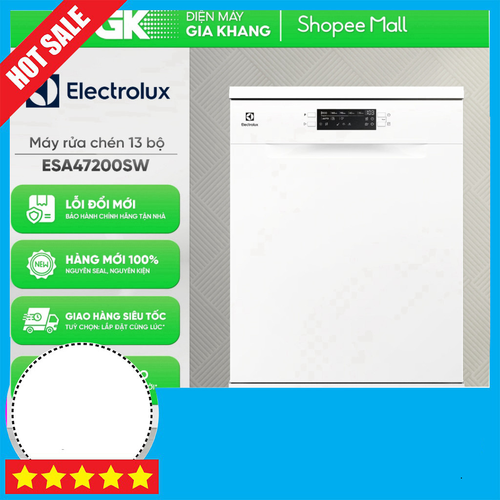 IB shop đặt Electrolux ESA47200SW: Máy Rửa Chén Cao Cấp Độc Lập Free Ship HCM GIAO TOÀN QUỐC.