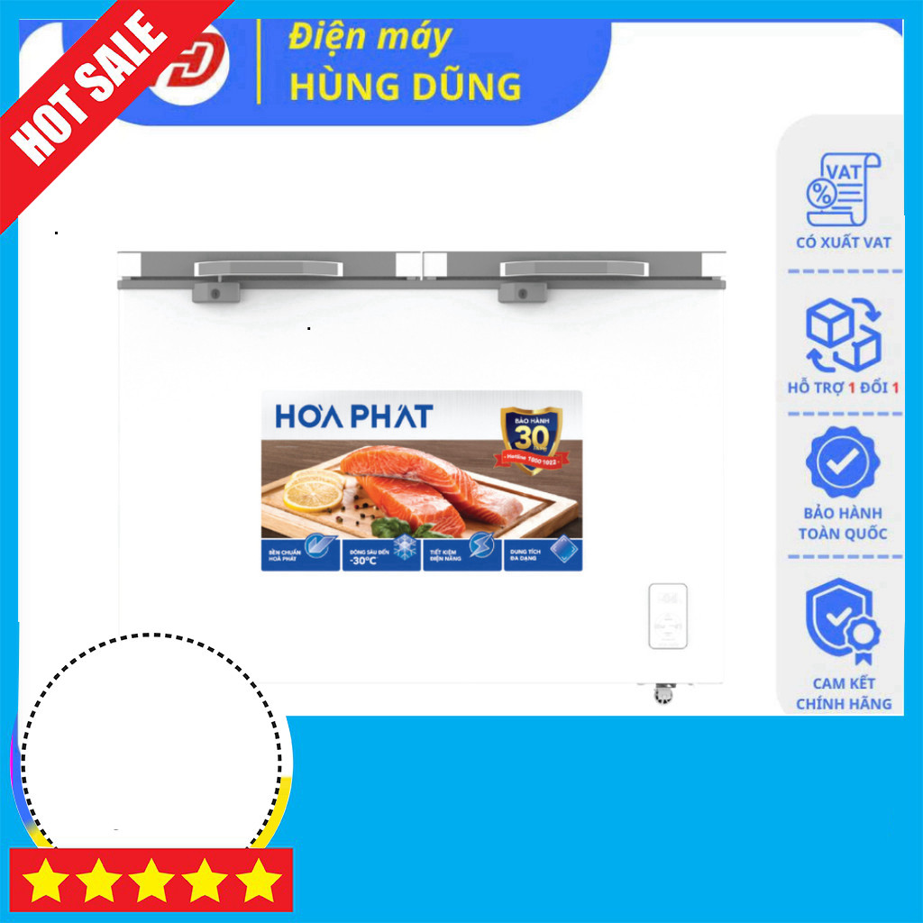 IB shop đặt Tủ Đông 1 Ngăn Kính Cường Lực Đa Năng Tủ Lạnh Hòa Phát HPF AD6352 GIAO TOÀN QUỐC.
