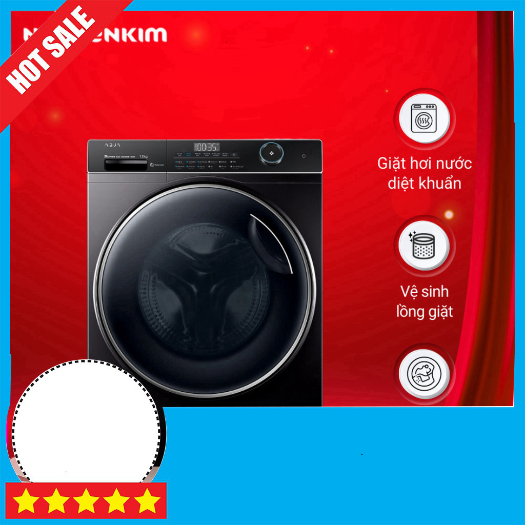 IB shop đặt Máy Giặt Cửa Trước Aqua Inverter 12kg AW12-BP4959U1K GIAO TOÀN QUỐC.