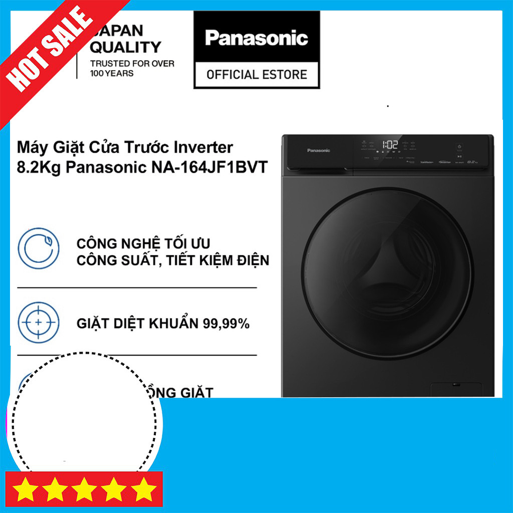 IB shop đặt Máy Giặt Inverter Panasonic 8.2KG Cửa Trước NA-164JF1BVT - Bảo Hành 2 Năm GIAO TOÀN QUỐC