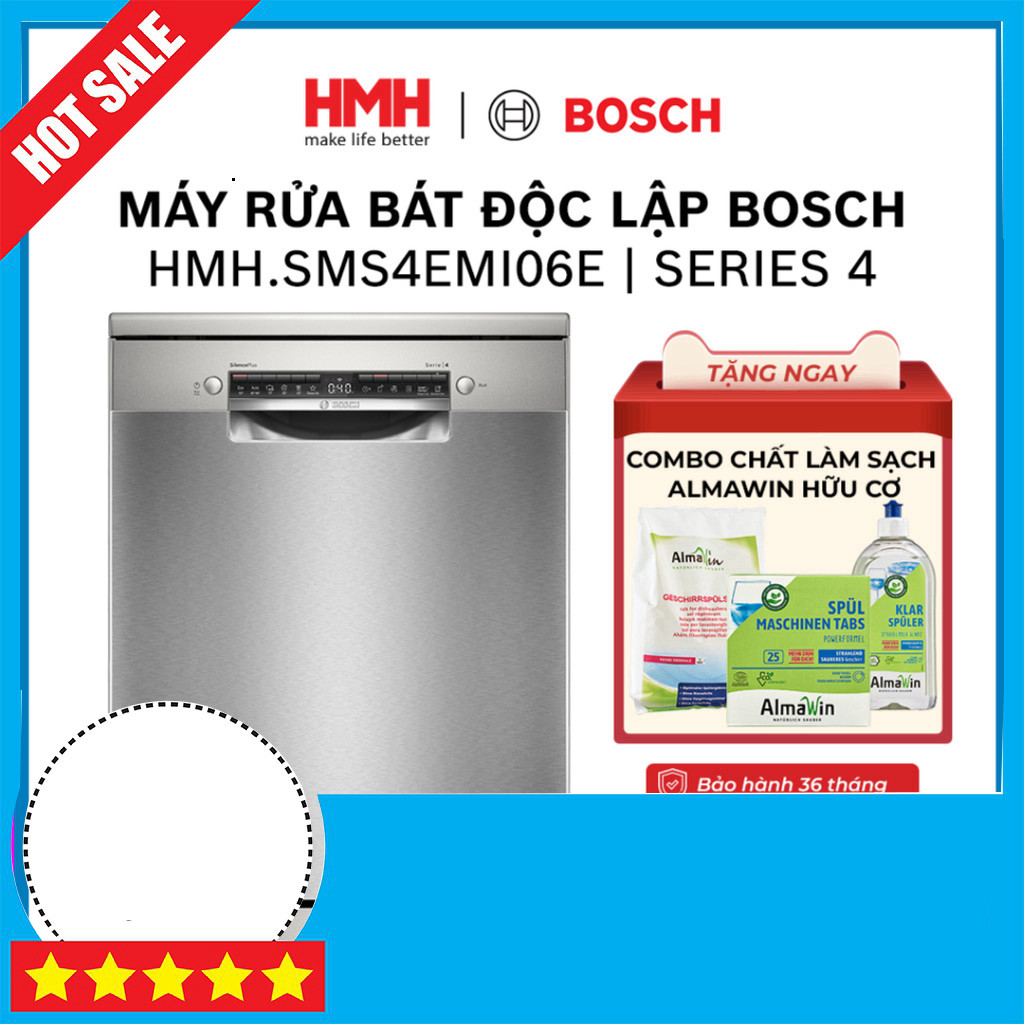 IB shop đặt Máy Rửa Bát Bosch Độc Lập SMS4EMI06E Cảm Biến Tích Hợp GIAO TOÀN QUỐC.