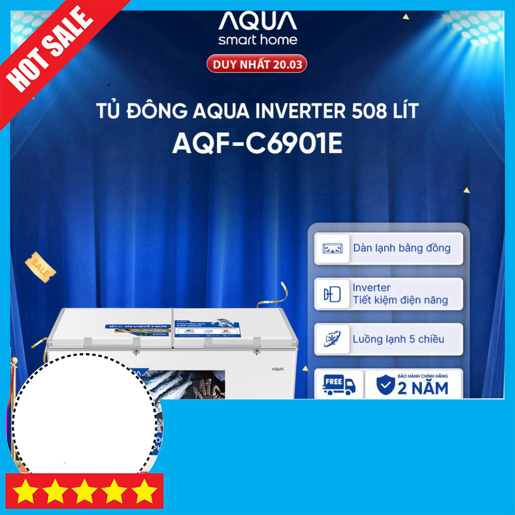 IB shop đặt Tủ đông 519L Aqua Inverter C6901E - Tủ Lấy freezing Hiệu Quả GIAO TOÀN QUỐC.