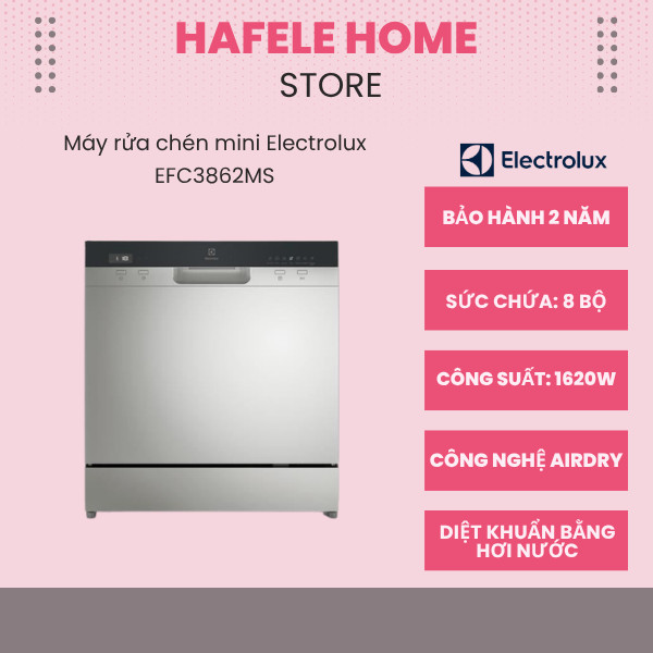 Máy Rửa Bát Electrolux UltimateCare 300 EFC3862MS – Chương Trình Hygiene – Loại Bỏ Vi Khuẩn Hiệu Quả